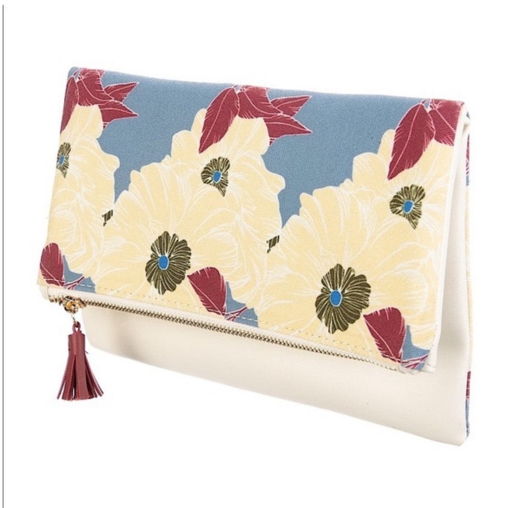 RACHEL PALLY floral/off white reversible clutch - dust bag included - NWOT!